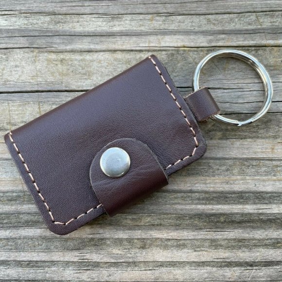 Keys Holder Handmade Genuine Leather Key Chain Brown Key rings SIM card Holder - Picture 7 of 11